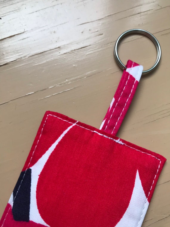 Vintage Marimekko Key Chain / Finland / Red Unikko - image 3