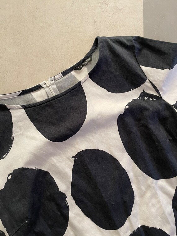 Vintage Marimekko Dress / Black and White / size … - image 6