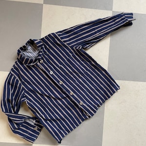 Vintage Marimekko Shirt Jokapoika child/ Size approx 90-100cl /  Finland / Striped Navy and Gray