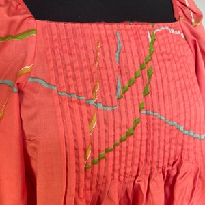 Vintage Marimekko Maxi Dress 1970's / Size Small fits also Medium / Finland Coral PInk Dress with belt image 2