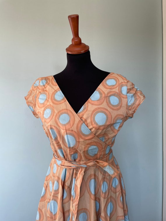 Vintage Marimekko Dress Wrap Around 50s style Dre… - image 3