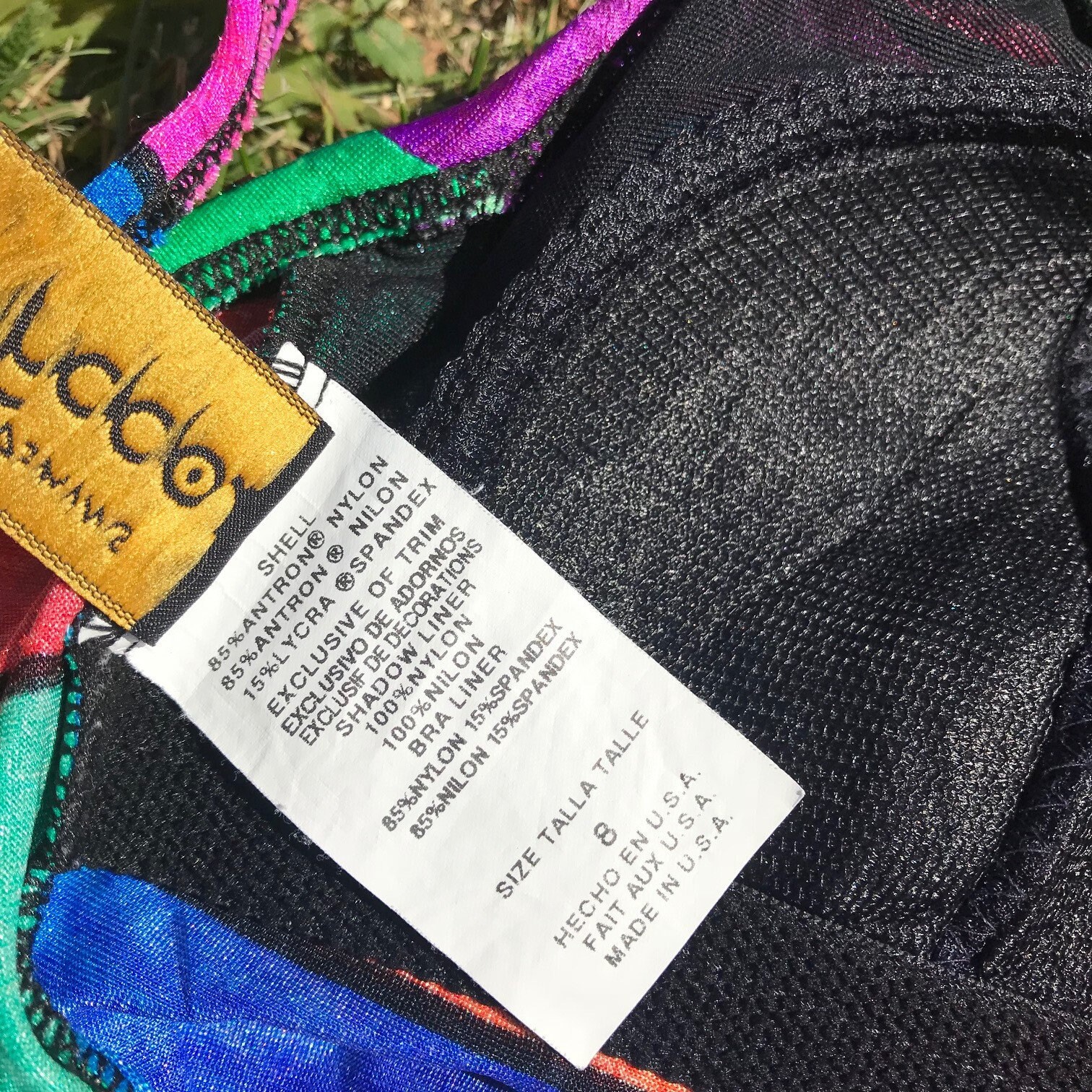 Fun Retro Swimsuit Striped Neon / Robby Len / Size 8 Small/ - Etsy