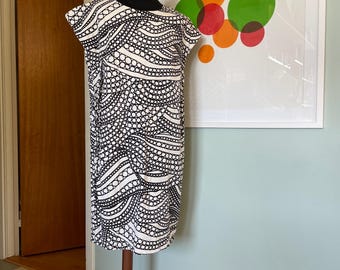 MARIMEKKO Alxandra Taite Linen Dress, Size 36, Linen Black White Dress,  Finland Scandinavian Design - Etsy