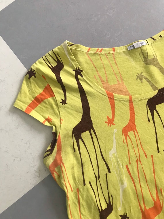 Marimekko vintage dress / yellow Giraffe stretch … - image 2