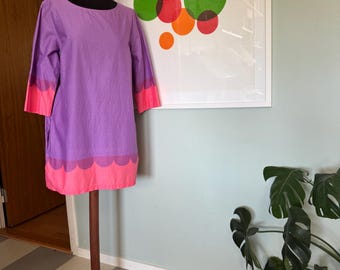 Marimekko Mika Piirainen Tunic Dress | Lilac Purple Pink | Size 40 | Made in Finland