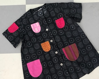 Vintage Marimekko Dress Child Finland / Size 100cl, fits children up to approx 4 years / "Glada Rocken" Happy Coat