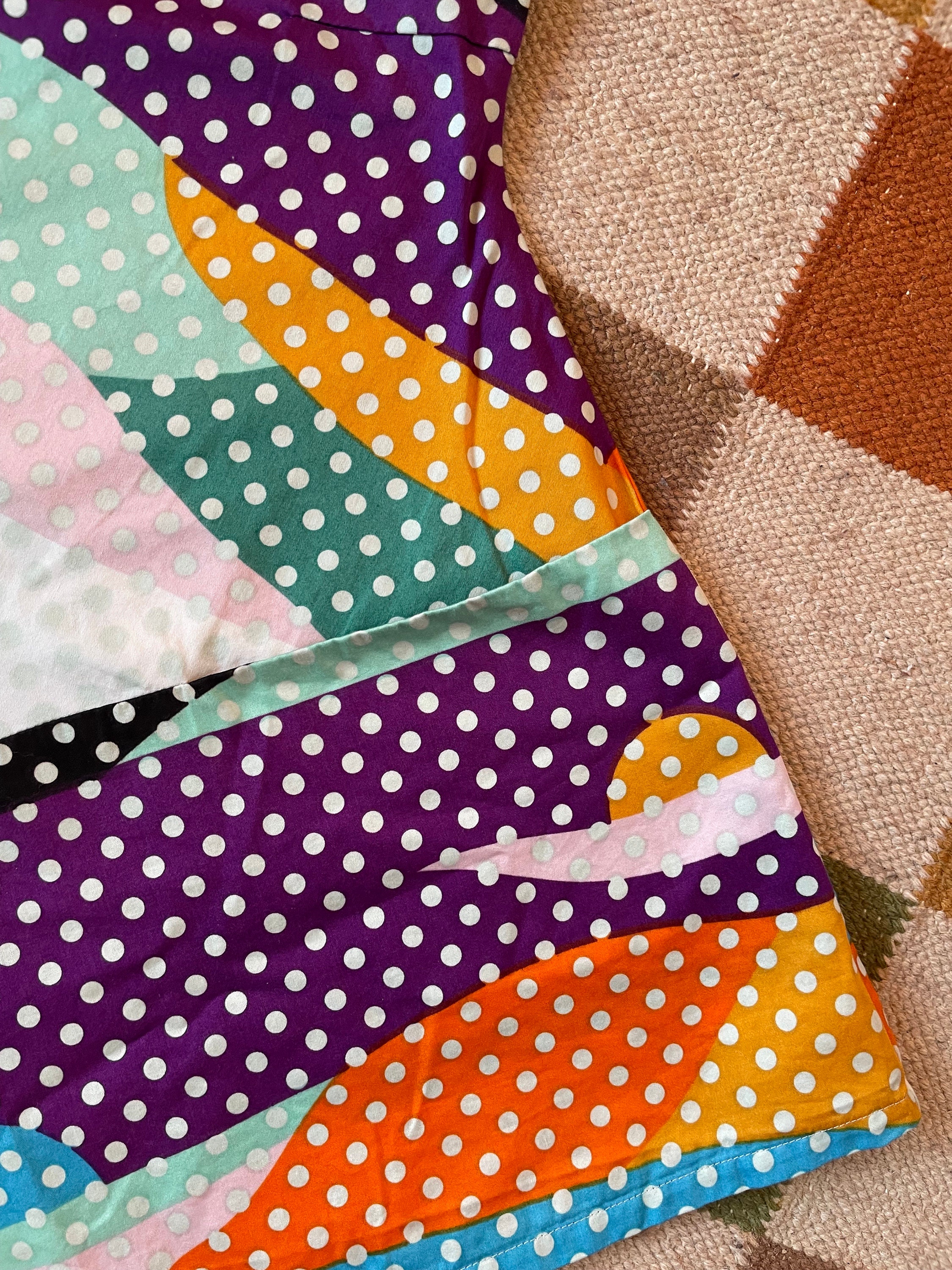 トップス marimekko Marimekko Blouse Top / Colorful Fields and Polka Dot / Size
