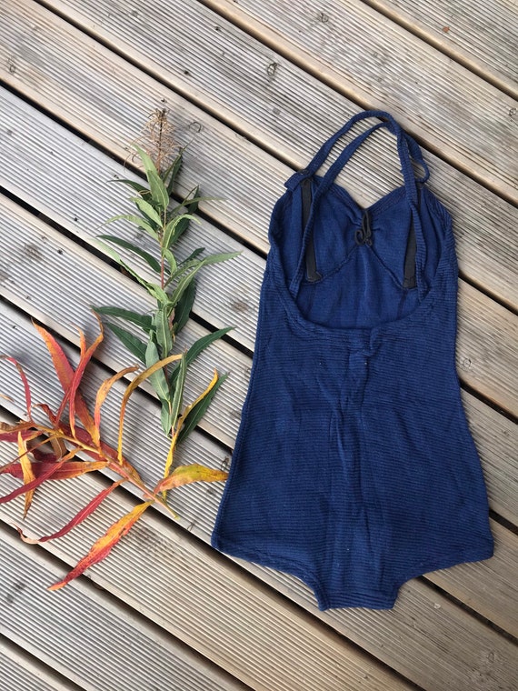 Vintage cotton Swimsuit Sun dress / fits Medium -