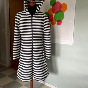 Giacca cappotto vintage Vuokko Marimekko / Bianco e nero / Taglia media / 1970 - 1980 Finlandia