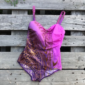 MH Swimsuit, Monokini, MH Bathing Suit, Beach Wear, Purple Earrings,  One-piece Swimsuit 