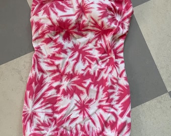 Pink and White vintage Swimsuit Retro / fits todays Medium / 1960s Scandinavian vintage / Sweden