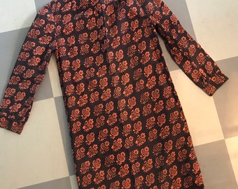 Vintage Marimekko Floral Kleid: 1960s finnische Baumwolle, XS-S