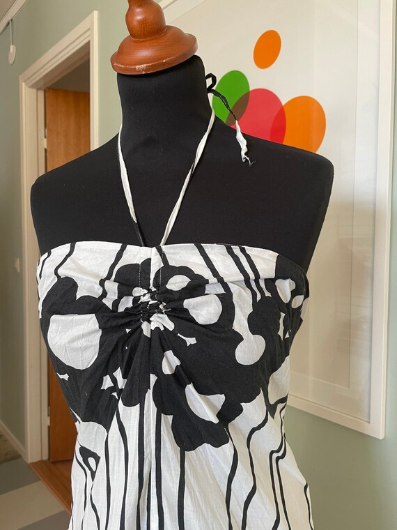 Vintage Marimekko Dress / Black and White / Size 40 / 12