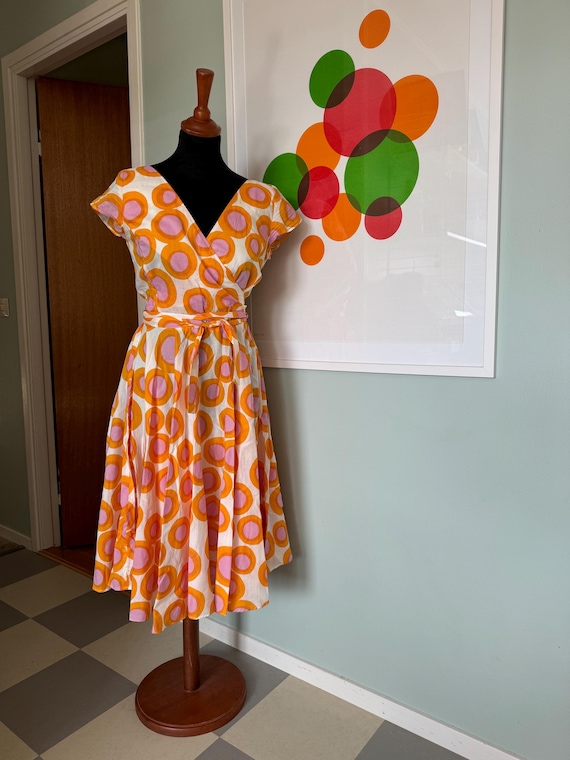 orange and white wrap dress Cos Tailored Wrap Dress In Orange / White