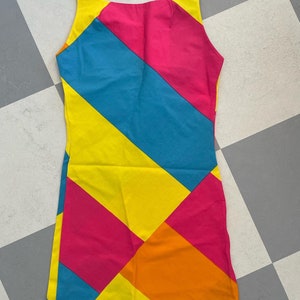Vintage dress from Sweden / size XXS / Scandinavian design / Bright colors