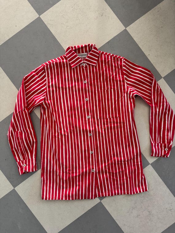 Vintage Marimekko Shirt Jokapoika / Size Medium Small / 1970s 
