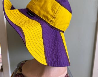Vintage 1960s Marimekko Mod Sun Hat, Rare Style, Black  display picture 2