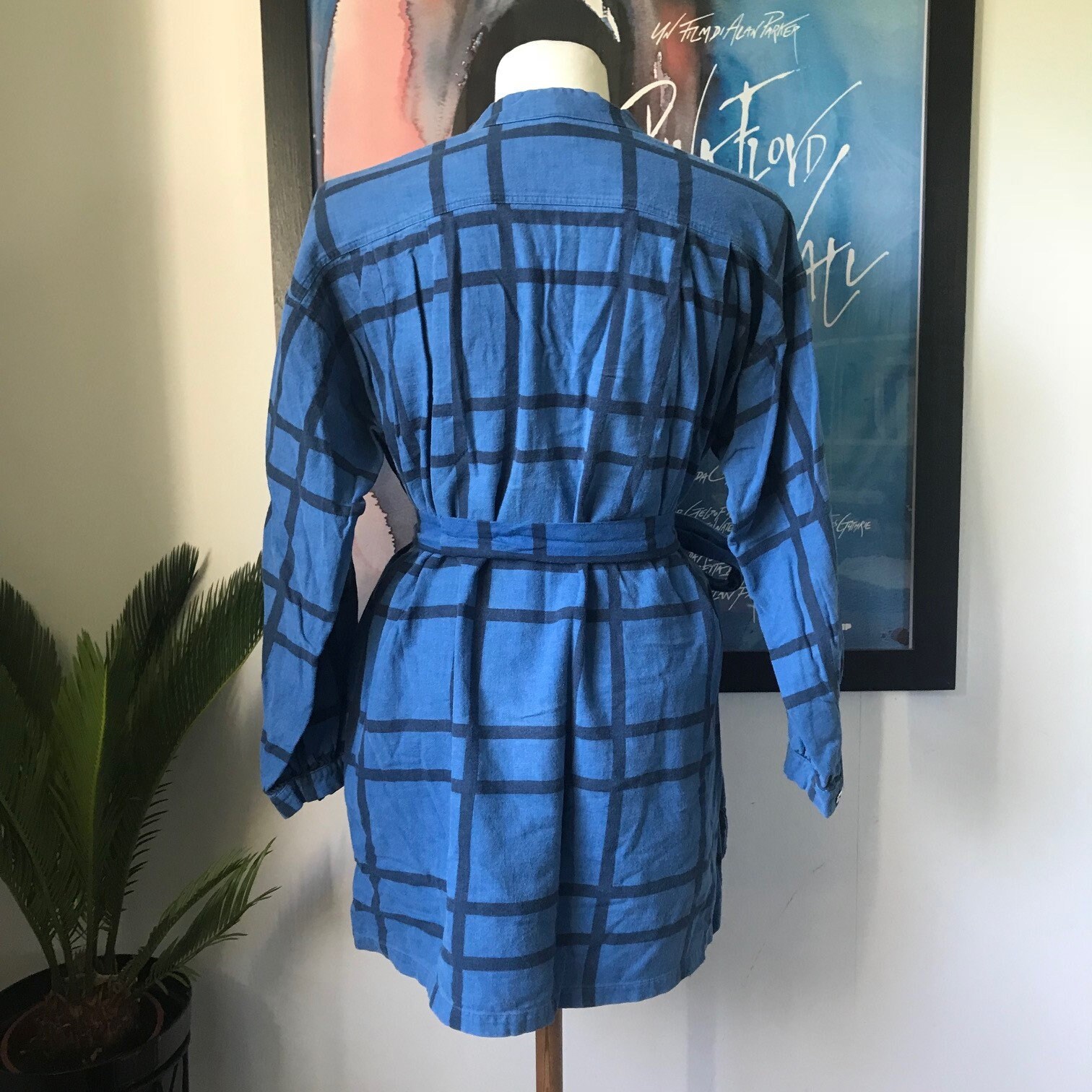marimekko - Flanoel Vintage Marimekko Tunic or Dress / Blue Flannell Squares