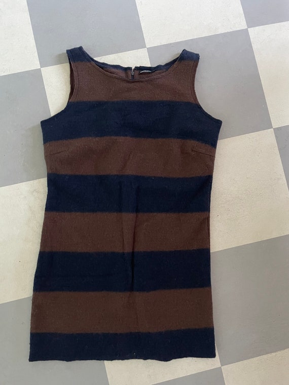 Marimekko Vintage Wool Dress  / Size Medium  / Bl… - image 2