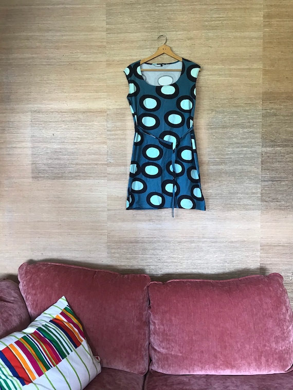Marimekko Vintage Dress / Turquoise Stretch Cotton Dress Medium / Finland  Scandinavian Design - Etsy