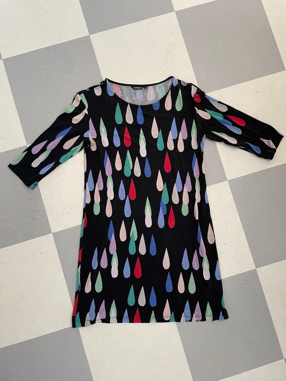 Vintage Marimekko Dress / Rain drops/ Size Small … - image 3
