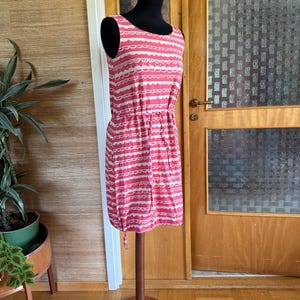 Marimekko sun dress with belt / pink stretch dress Small / Finland Scandinavian design 1980 1990