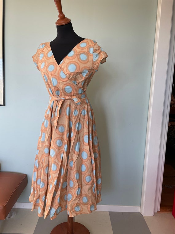 Vintage Marimekko Dress Wrap Around 50s style Dre… - image 7