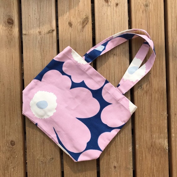 Smaller Vintage Marimekko Cotton Tote Bag / 1990 … - image 1