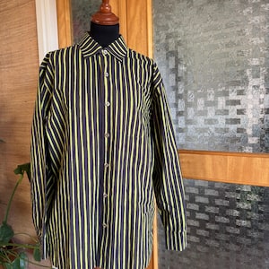 Vintage Marimekko Jokapoika Shirt: 1990s Striped Cotton, Men