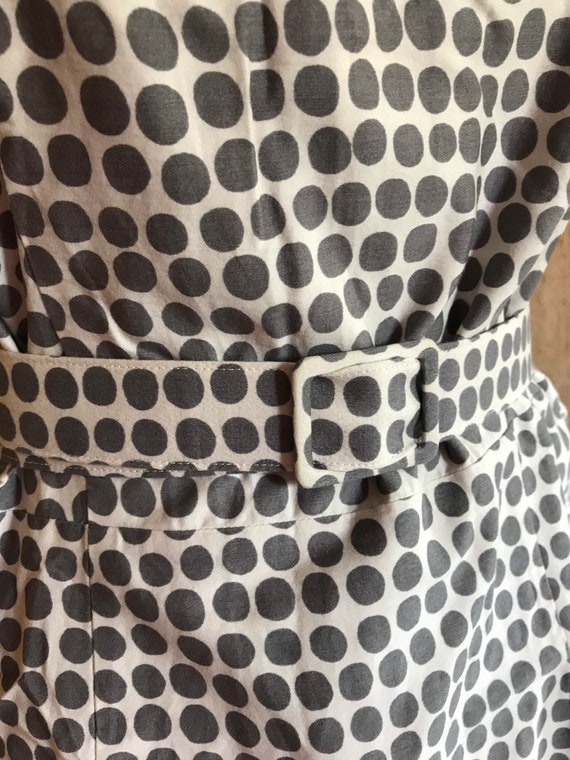 Vintage Marimekko Preppy Dress / Grey Polka dot B… - image 6