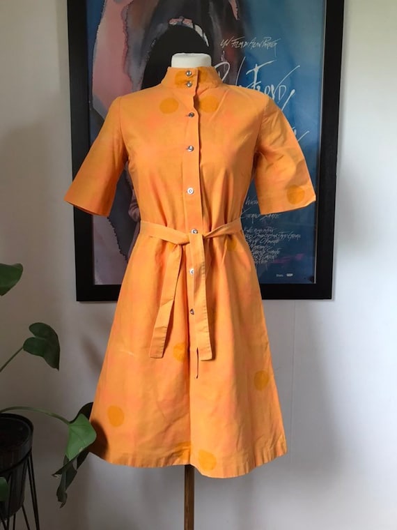 marimekko orange dress Vintage Marimekko Dress 1969/ Size 38, Fits Small / Finland Orange