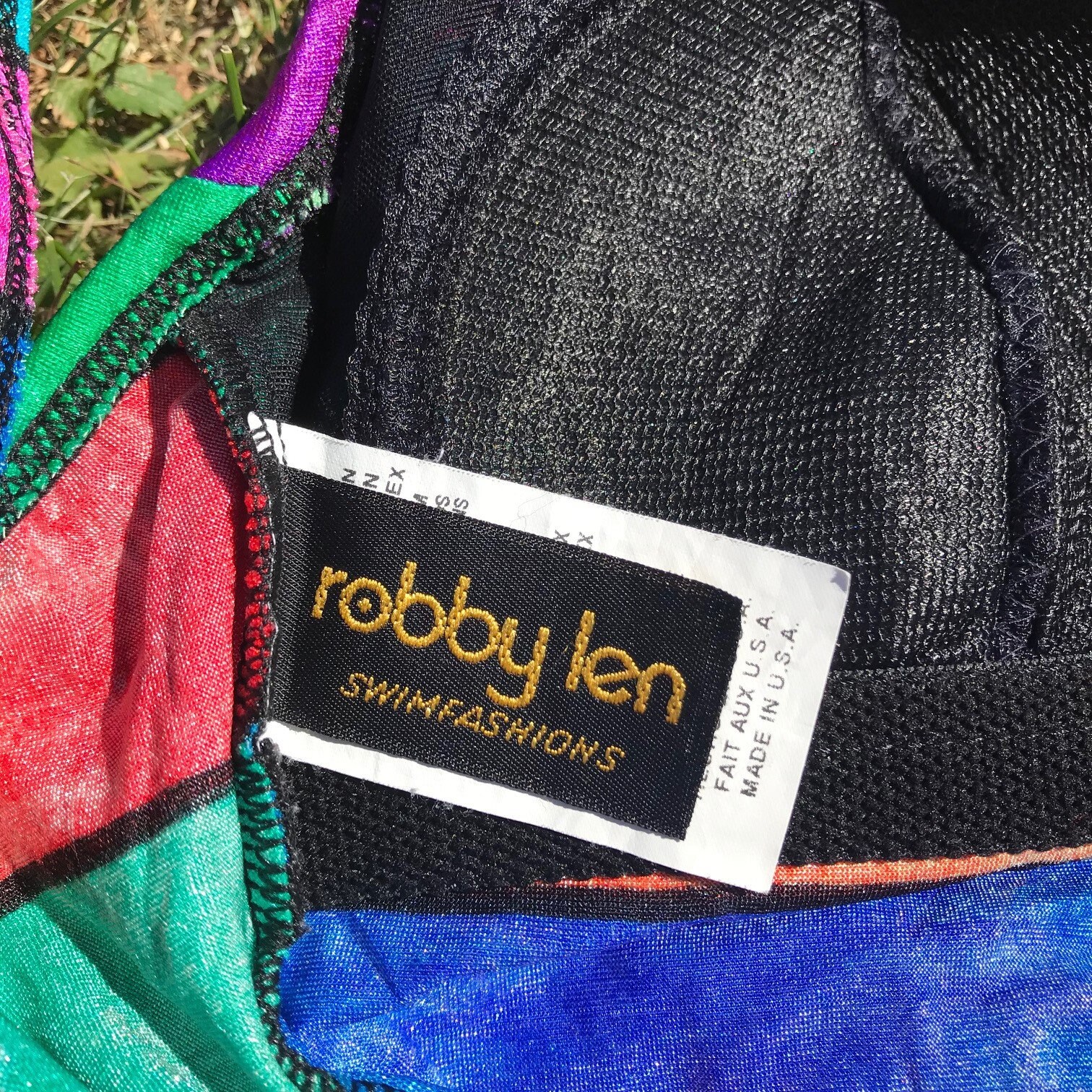 Fun Retro Swimsuit Striped Neon / Robby Len / Size 8 Small/ | Etsy