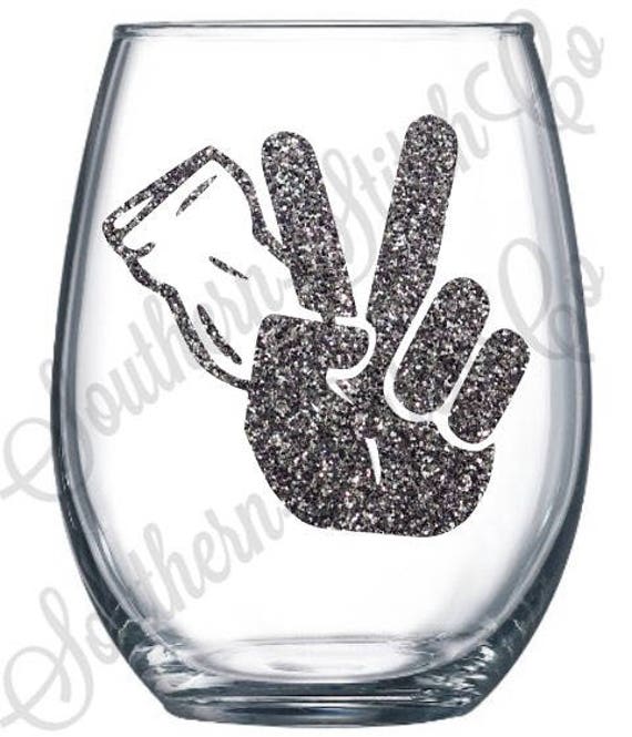 Deuces Sonographer Stemless Wine Glass -Metallic/Glitter Vinyl