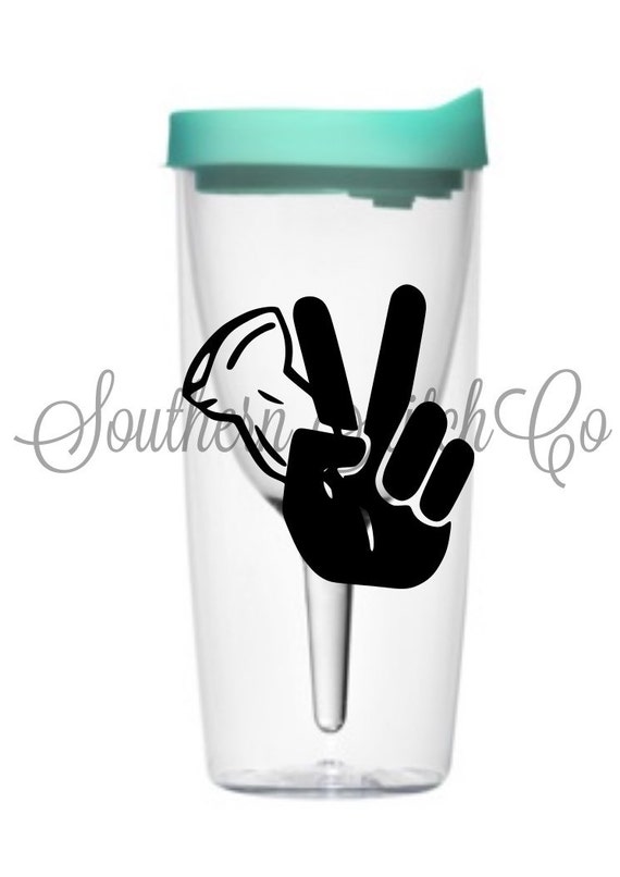 A "Deuces Sonographer" Acrylic Double Walled WINE Tumbler (Solid Vinyl)