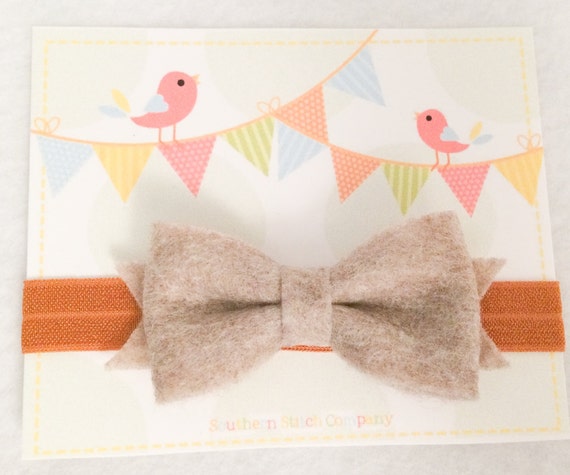 Ready To Ship - Heather/Burnt Orange Bow Headband