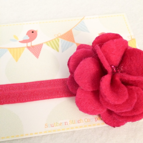 Ready To Ship - Large Pink/Pink Flower Headband (Style 1)
