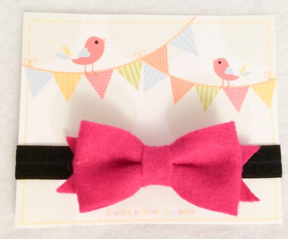 Ready To Ship - Pink/Black Bow Headband