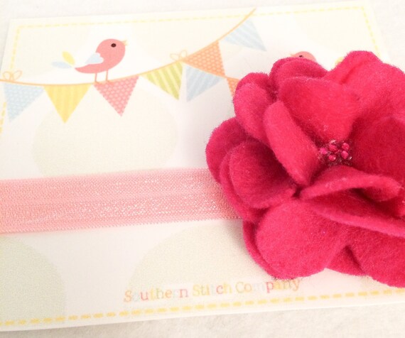 Ready To Ship - Large Pink/Light Pink Flower Headband (Style 1)