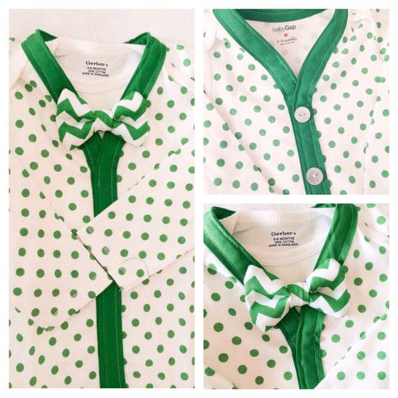 Green and White Polka Dot Cardi-Suit (12-18 months)