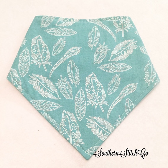 Adjustable Bibdana Feathers on Teal