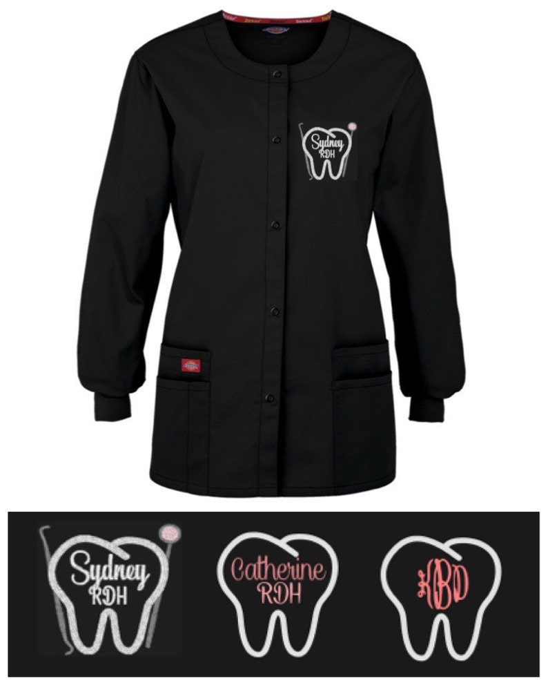 Dental Hygenist Embroidered/ Monogram Scrub Jacket Dickies Etsy