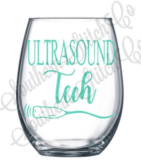 Ultrasound Tech Stemless Wine Glass -Solid Colors Only