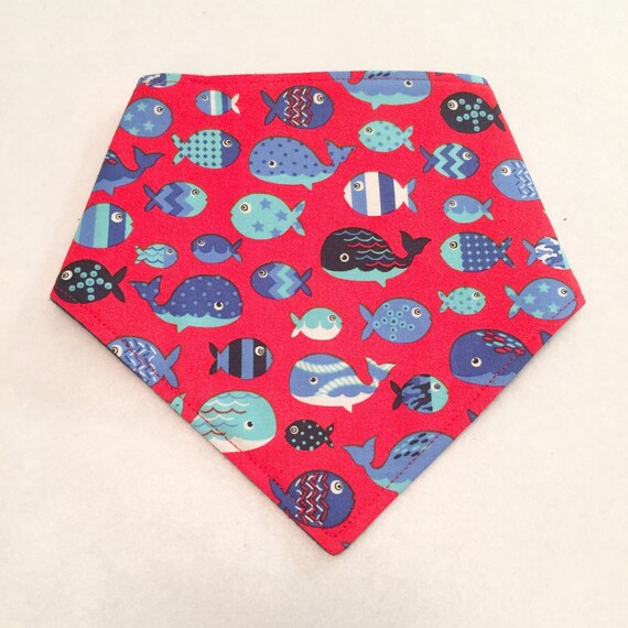 Adjustable Bibdana Whales on Red