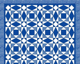 PDF Pattern for Storm At Sea quilt ,with template patterns  twin and full sizes