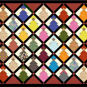 PDF Queen Size 105"X85" Pattern for African Queen quilt