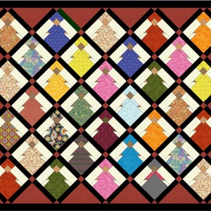 PDF Queen Size 105&quot;X85&quot; Pattern for African Queen quilt