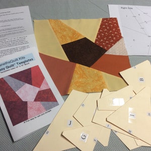 Mailed Instruction plus physical templates for a Crazy Quilt Block quilt