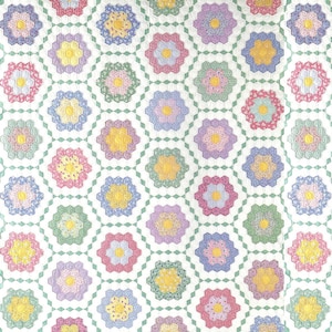 PDF Pattern for Diamonds in Full Size Grandmother&#39;s Quilt