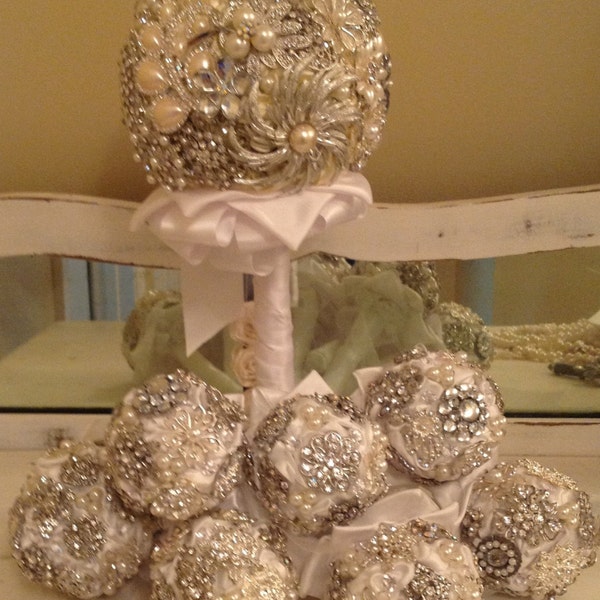 Brooch Bouquets for the Bride & Bridesmaids