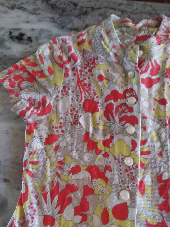 Psychedelic Print Button Up Tunic - image 2